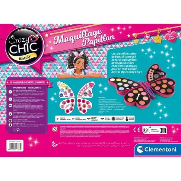 Butterfly Makeup Palette - Clementoni - Ögonskuggor, Läppstift, Nagellack Blå