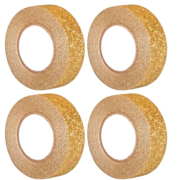 4 glittertape 5 m x 1,5 cm - guld gyllene