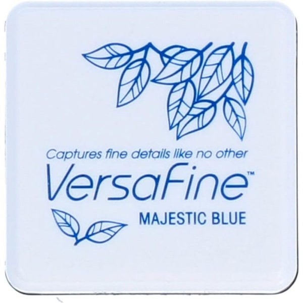 Encre Versafine - Tsukineko - Blå majestätisk - 3 x 3 cm - Snabbtorkande - Fin detaljåtergivning Blå majestätisk