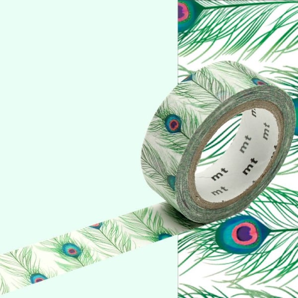 Masking Tape MT EX riiputus höyhenet grönt och rosa