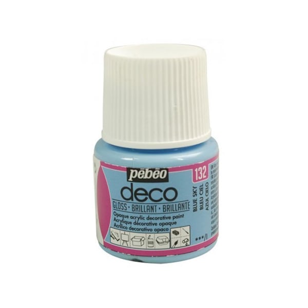 Acrylfärg - Pébéo - Dekor - 45 ml - Ljusblå - Blank Himmelsblå