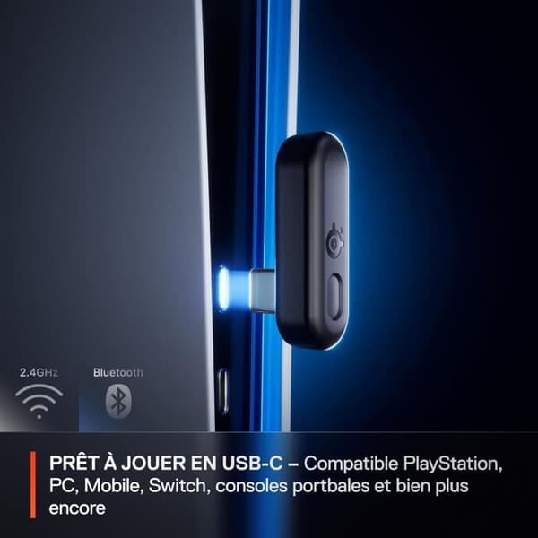 Trådlösa gaming-hörlurar - STEELSERIES - Arctis Nova 3PW - Batteritid 40h - Bluetooth - USB-C Plug & Play Vit