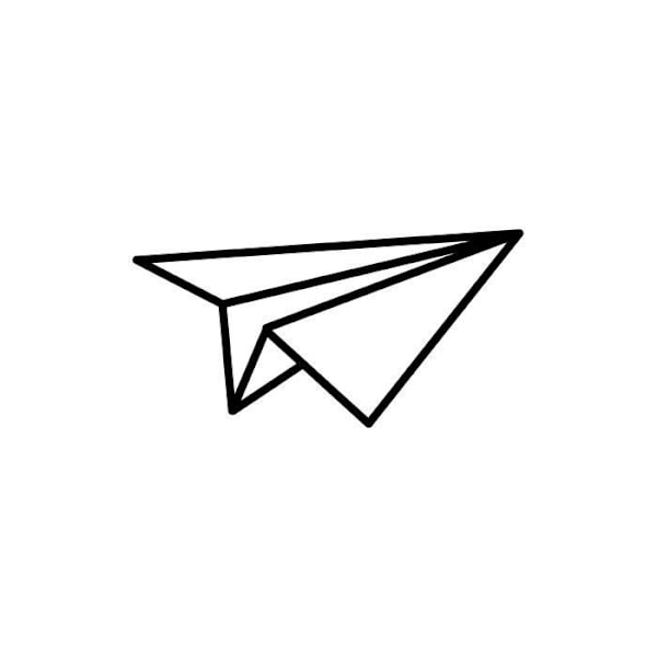 Tampon i træ - origami fly Svartvitt