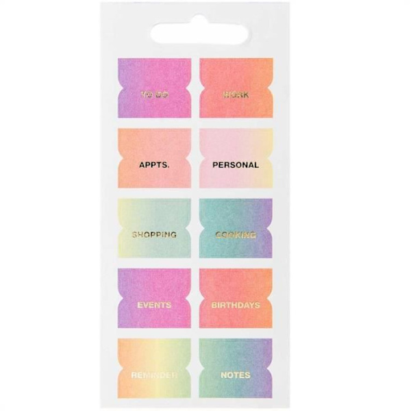 Klistermærker - Rico Design - Papir Poesi - Rainbow Tabs - 10 ark - Multicolor Flerfärgad