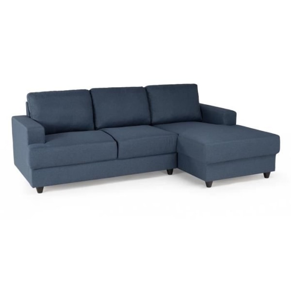 4-personers højre hjørnesofa - Blåt stof - Moderne - L 215 x D 140 H 86 cm - PAUL Blå