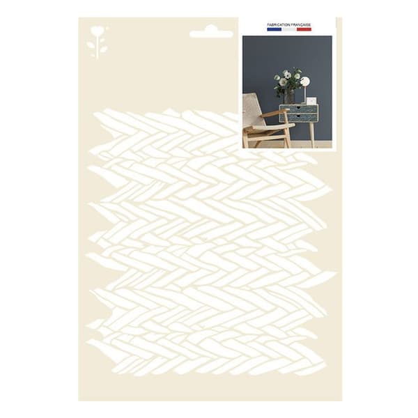 Pochoir mønster væv - format A4 beige