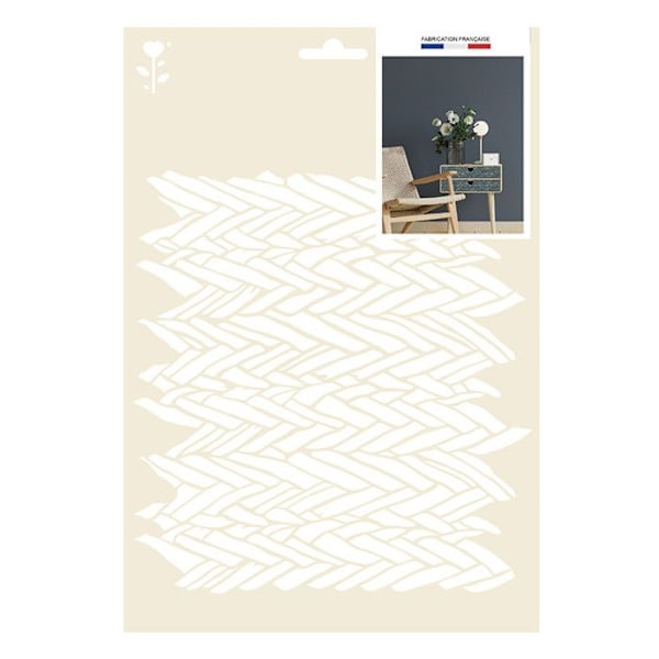 Vävmönsterstencil - A4 storlek beige