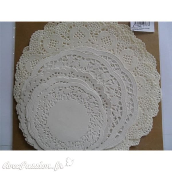 Pappersservett spets - Vit - 11 cm - 60 stycken - Perfekt för kakor och scrapbooking