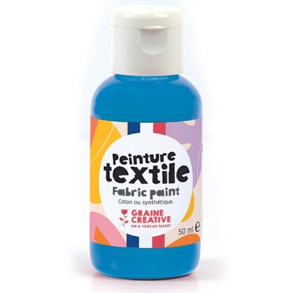 Textilfärg 50 ml - cyanblå Blå