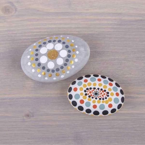 Malerpinde - Dot Maler - 7 stk - Massivt træ - 14 cm - Blandet brun