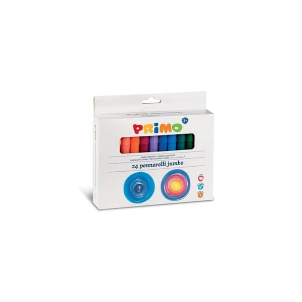 Filtpenne - PRIMO - Jumbo - 24 stykker - Fiberspids - Flerfarvet - Blandet Flerfärgad