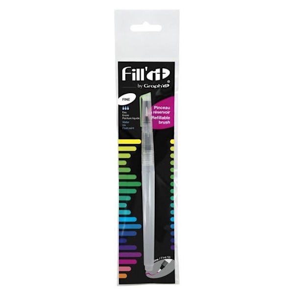 Säiliöharja - FILL'IT - Hienokärki - 8 ml - Uudelleentäytettävä - Sekoitettu Transparent