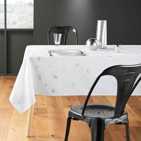 Rektangel juledug - Smudsafvisende / Vandtæt stof - Sølvgran - Forskellige størrelser - Hvid - 150x240cm Blå
