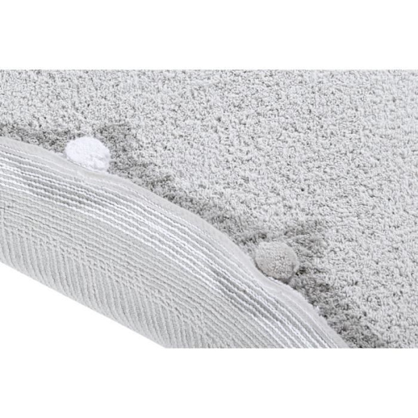 DELADECO - Bubblig rund grå barnrumsmatta Lorena Canals - Ø 120cm - Grå