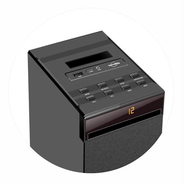 INOVALLEY HP32CD - Bluetooth lydtårn, CD-afspiller, USB - Sort
