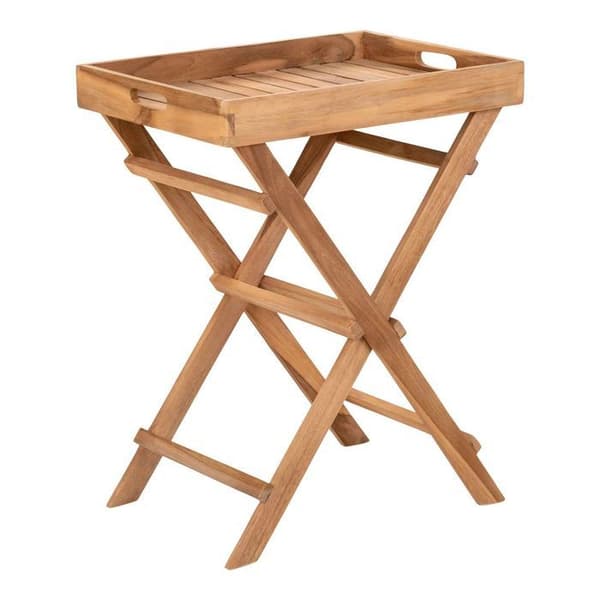 Foldable garden table RONDA with top brun