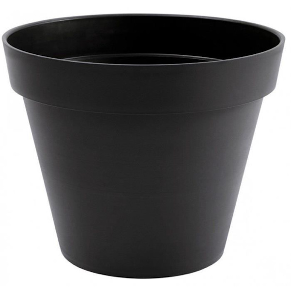 EDA Blomkruka rund Toscana 43 L - Grå antracit - Ø 48 x H 40 cm Kolgrå