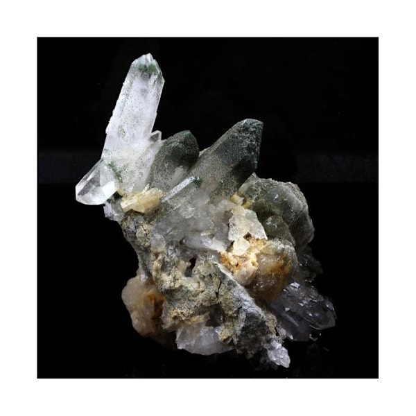 Sten og mineraler. Kvarts + Calcit. 571,6 øre. Grandes Rousses-massivet, Frankrig.