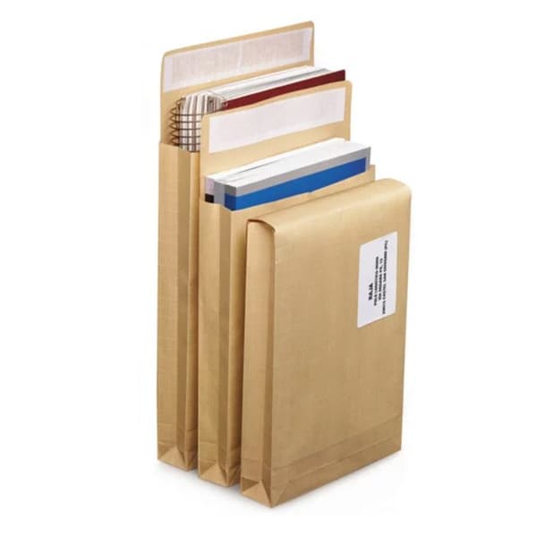 Utfällbar förstärkt kraftpåse - 22,9 x 32,4 cm kastanj