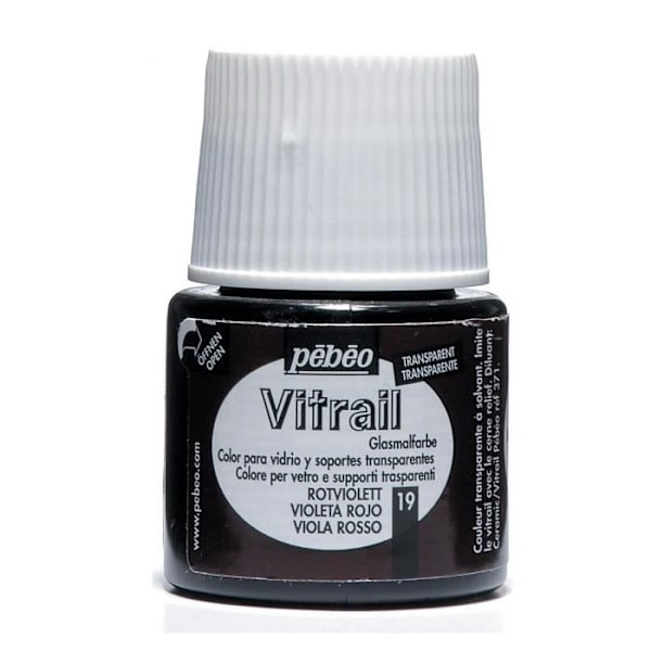 Glasmaleri - Pébéo - Violet Rød - 45ml - Transparent - Blank Violett röd