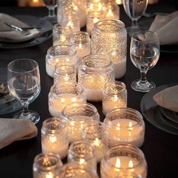 Bocal Mason Jar med låg 37,5 cl - diamant Transparent