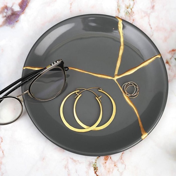 Kintsugi-set - GRAINE CREATIVE ON A TOUS DU TALENT - 6 st - Grå - Epoxyharpiks - Guld Grå, guld