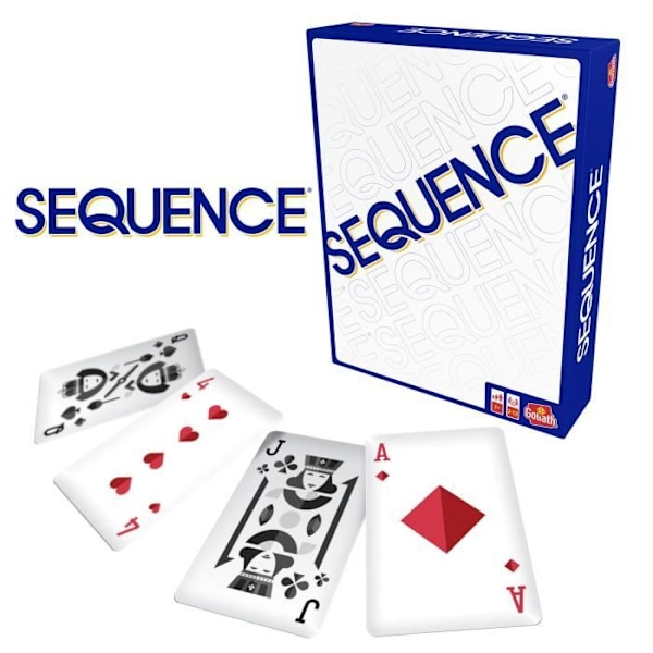 SEQUENCE Strategispel Goliath - Klassisk från USA - 2 rader med 5 - 2 spelare eller fler Blå, grön, röd
