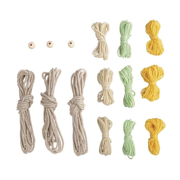 DIY-macramé-kit - RAYHER - Regnbåge - 13 x 13 cm - 3 stycken - Inredning dekoration