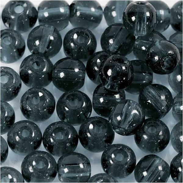 Glaspärlor - Ej specificerat - 4 mm - Grå - 45 st - Dekorativa föremål Grå