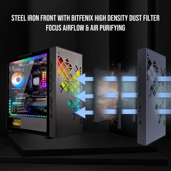 PC-kabinet uden strømforsyning - BITFENIX Tracery ARGB (Sort) - Mellem-tårn - E-ATX-format