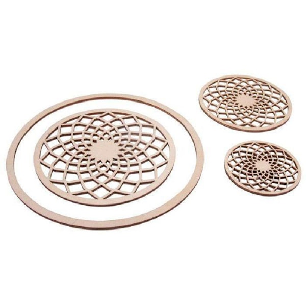 Træskiver - Rayher - Drøm filigran - 7 til 18 cm - 3 mm tykkelse - Dekorative genstande Beige