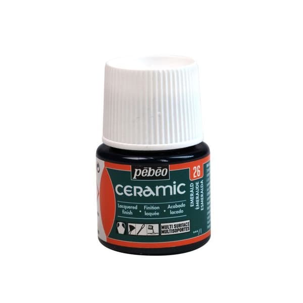 Färg - Pébéo - Emerald Ceramic - 45ml - Blank - Opak Grön