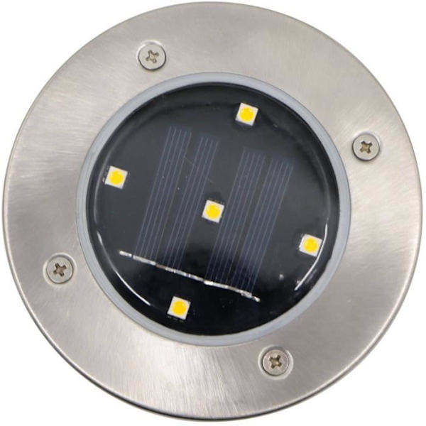 GALIX Set med 3 solcellsdrivna infällda spotlights i rostfritt stål rostfritt stål grå