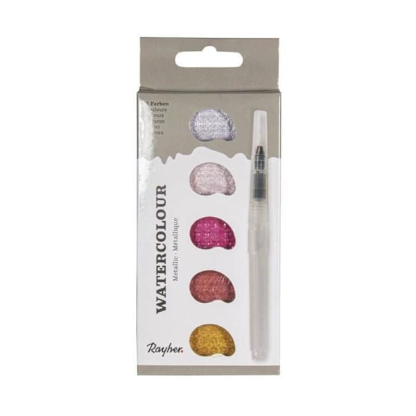 Pink metallisk akrylmaling 5 farver Rosa