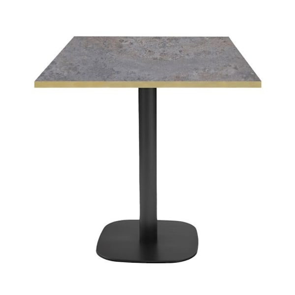Pöytä 70 x 70 cm - Pyöreä cladeira-malli messinkireunalla kastanj