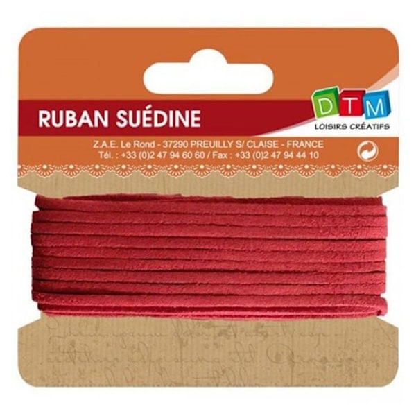 Suede-nauha 5 m - Punainen Röd
