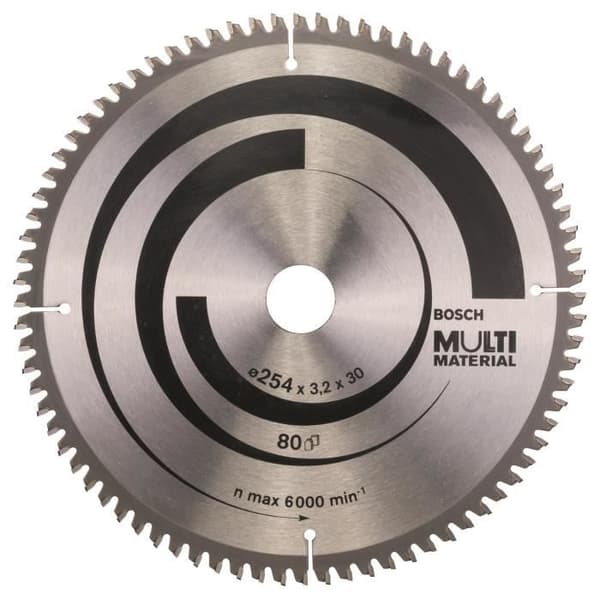 BOSCH cirkelsavblad 254 x 30 x 3,2 mm (80 tænder) - Multimaterialer