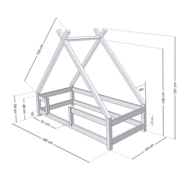 Børnehytteseng - GENERIC - TAHUKA - Massivt træ - Grøn - Lamel - Med skuffer Grön