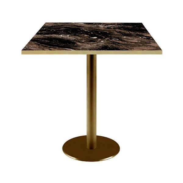 Pöytä 70 x 70 cm Rooma bistro kiiltävää suonimarmoria Svart
