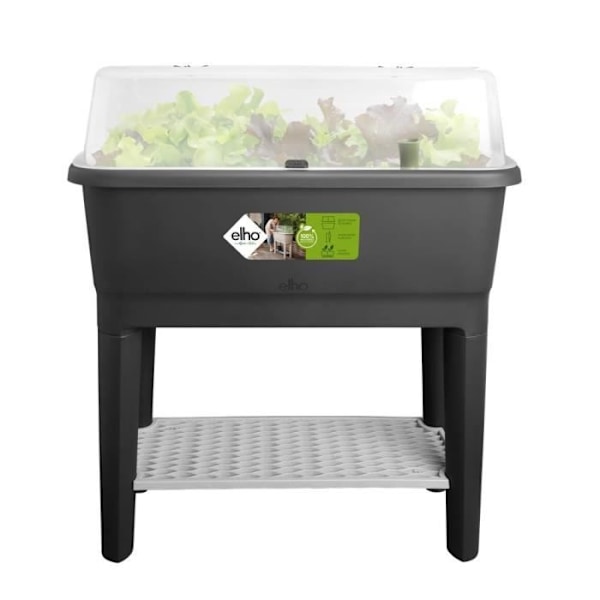 ELHO Noa Stående Grøntsagshave - Sort - L 79 x B 39 x H 94 cm - dyrkning og høst - 100% genanvendt Living Black