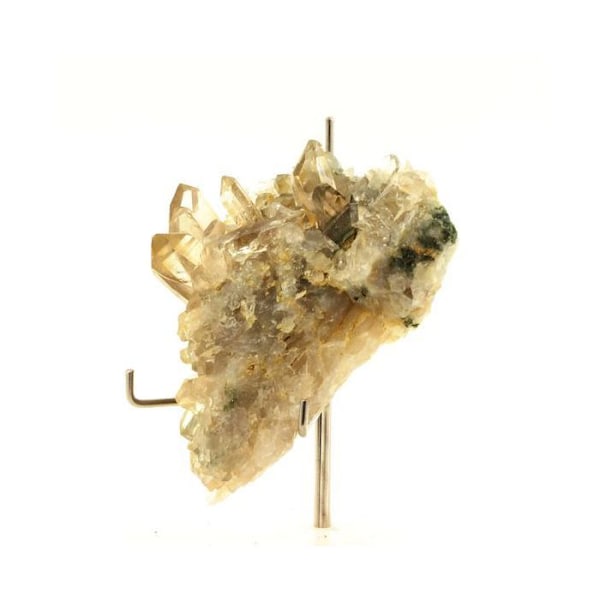 Sten og mineraler. Røgkvarts + Klorit. 1415,20 øre. Les Deux Alpes, Oisans, Isère, Frankrig.