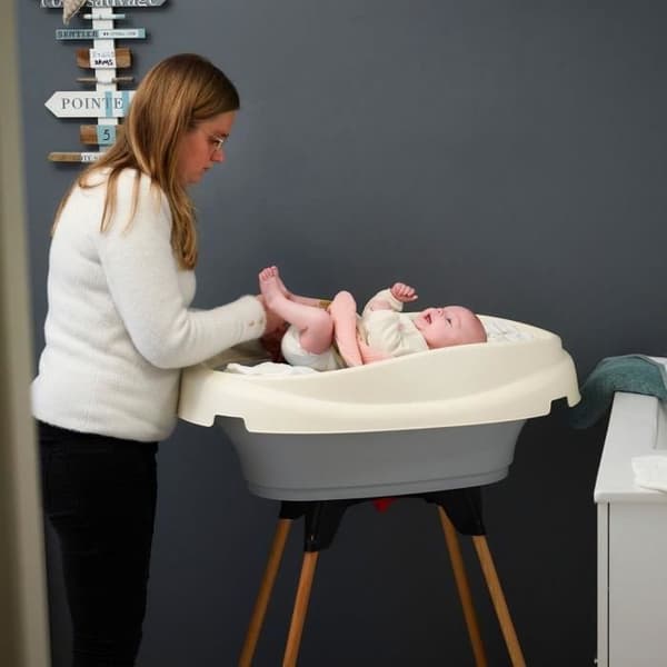 Pakkeplan til pusle og bad - THERMOBABY - VASCO - Grå Charme - 2 i 1 GRÅ