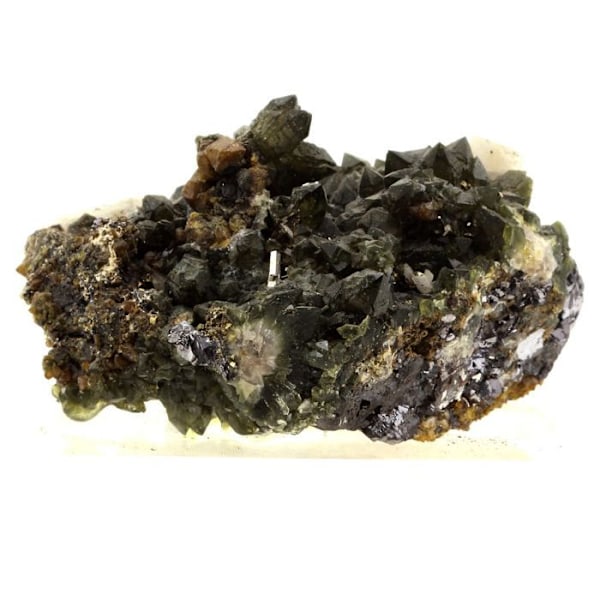 Sten og mineraler. Cubanite + Prase Quartz. 1292,0 øre. Trepca, Kosovo.