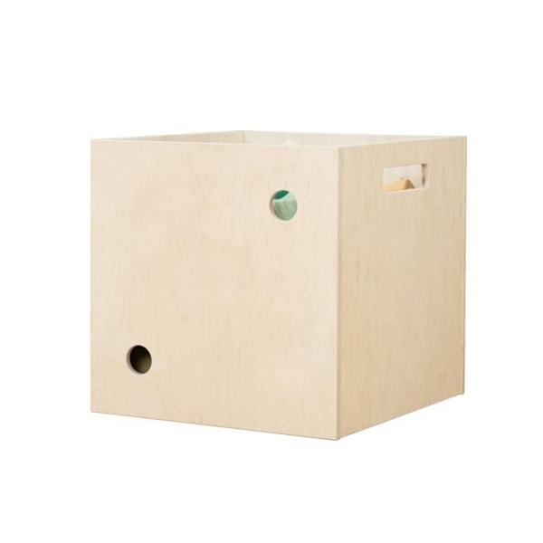 Lackerad DICE förvaringsbox 2 Beige