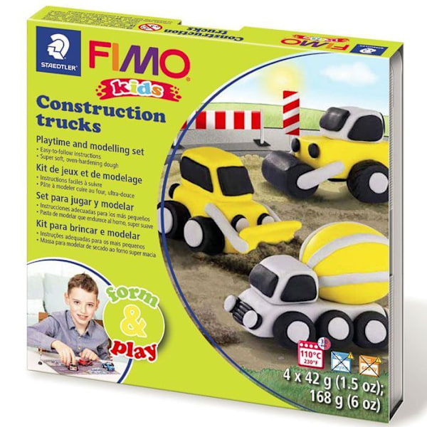Muovauspaketti - FIMO - Lapset Rakennusauto - Vihreä - 4 x 42g - Uunissa kovettuva olika färger