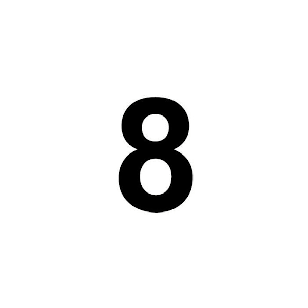 Nummer 8 i MDF-trä för att dekorera - 8 cm kastanj