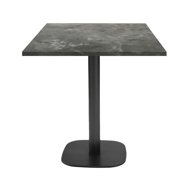 Bord 70 x 70 cm - Rund metallisk stenmodell Grå