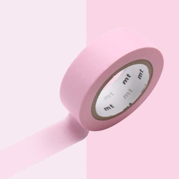 Maskeringstejp - ORIGINAL Maskeringstejp (MT) - Uni Pastell rosa - Washi-papper - 15 mm Rosa