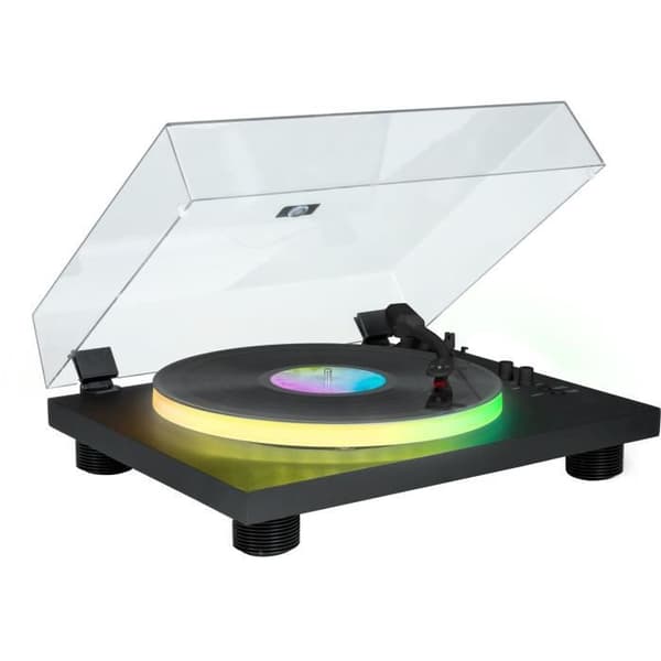 Tourne-disque BIGBEN INTERACTIVE PARTYBTTDLIGHT - Ljustav platå - Remdrift - Bluetooth - Ljus effekter Svart