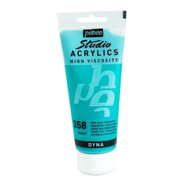 Akrylfärg - PEBEO - Dyna Green Blue Irisdescent Tube 100ml - Satin - Extra fin Grön